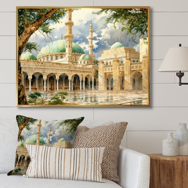 Art sur toile, "The Gazette", Cadre flottant doré, H 34 po x l 44 po x P 1,5 po