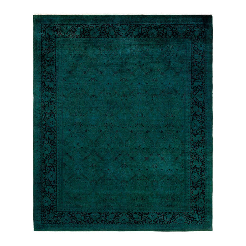 Tapis vert unique de 8 pi 1 po x 9 pi 10 po Yasmen