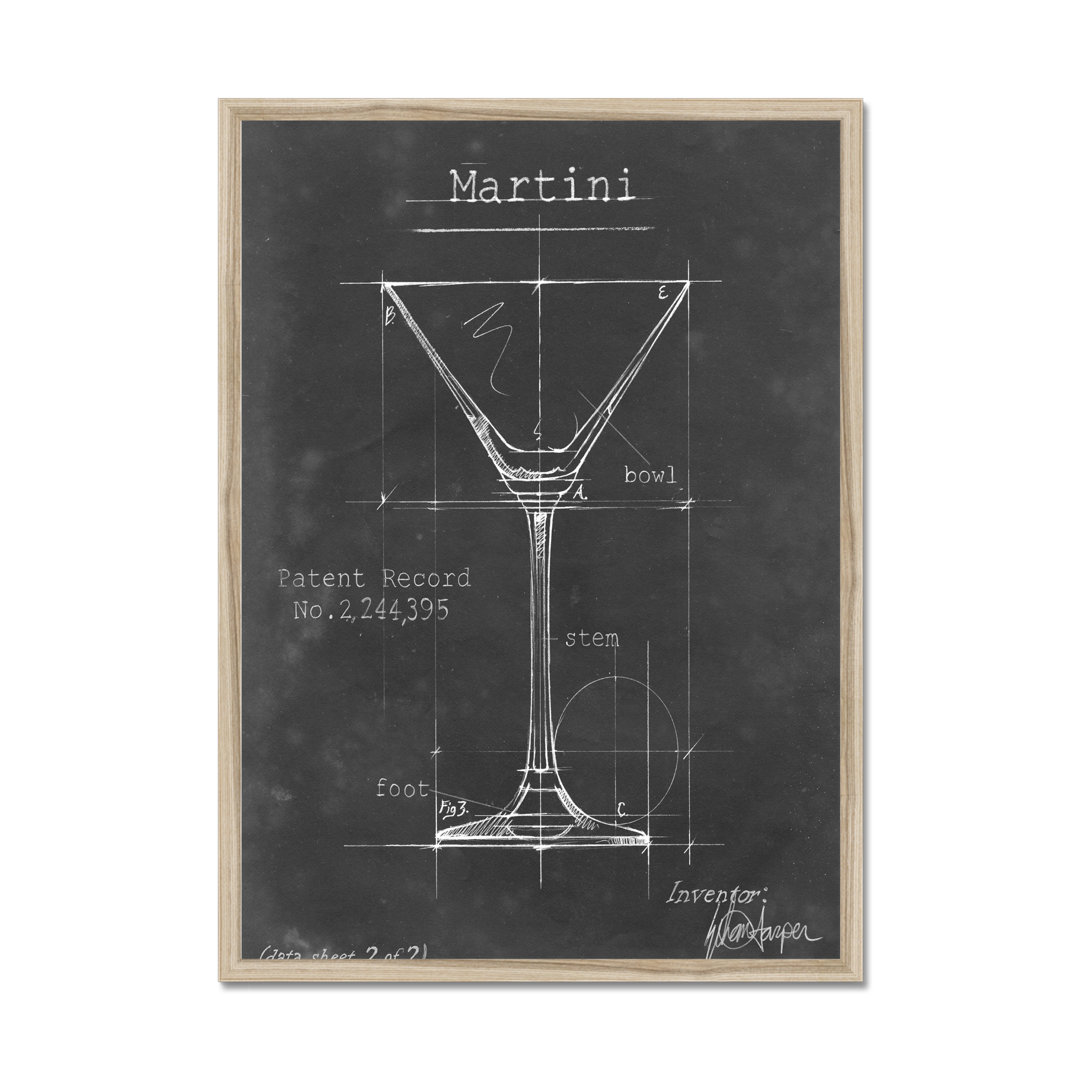 Barware Blueprint V by Ethan Harper - Wrapped Canvas Painting Print