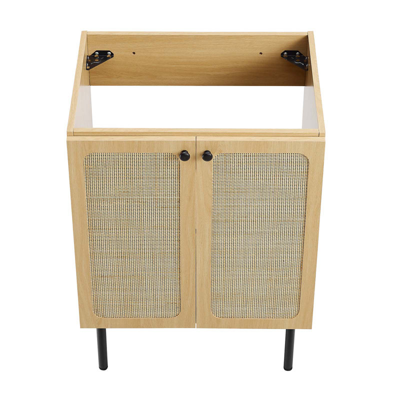 Chaucer Oak and Rattan 24" Single Bathroom Vanity Cabinet
