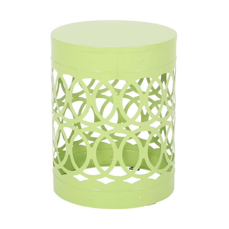 Modern Black Outdoor Table - Large With Iron Cut Feature And Durability Metal Side Chic Ornamentation, Green