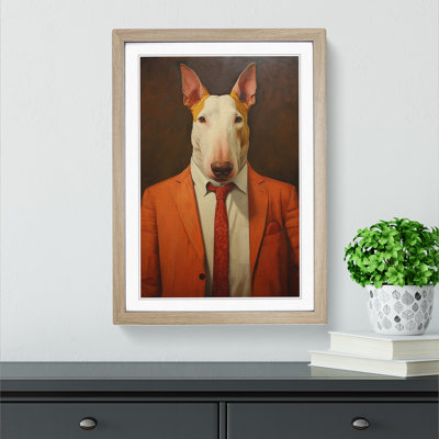 XYZ-FRM-V1223-647 English Bull Terrier Contemporary - Single Picture Frame Print on Wood