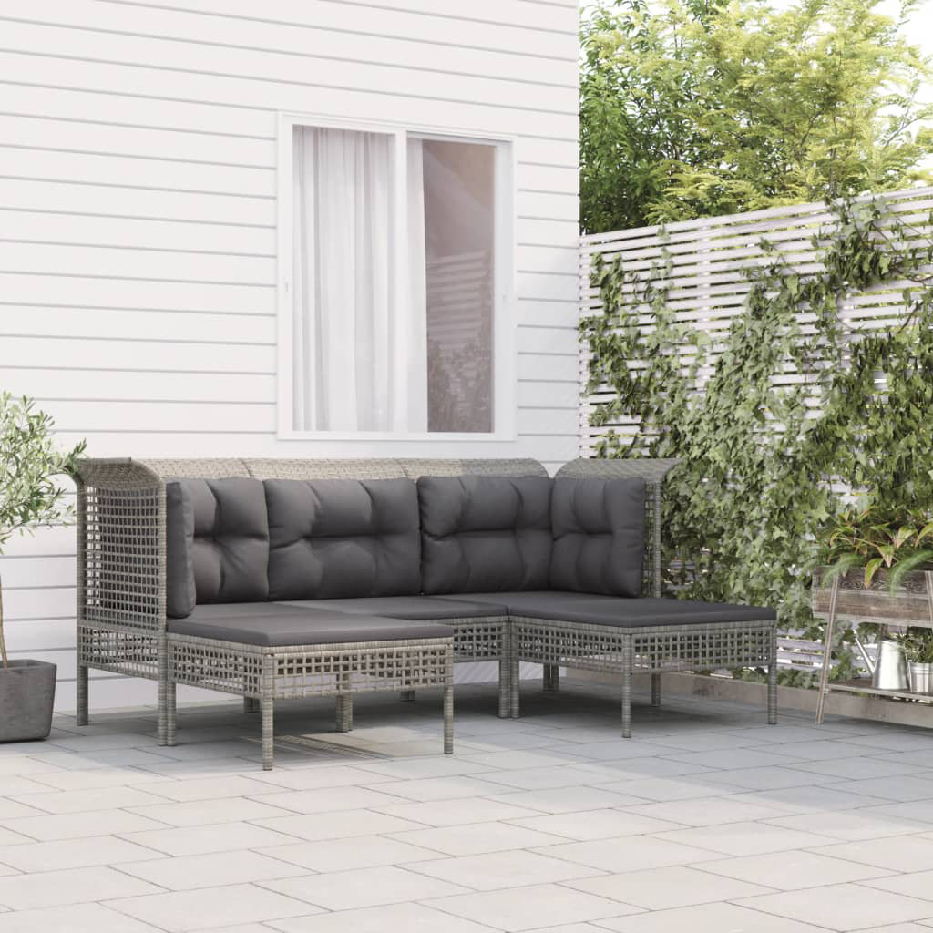 5-Sitzer Lounge-Set Cristofer aus Polyrattan mit Polster