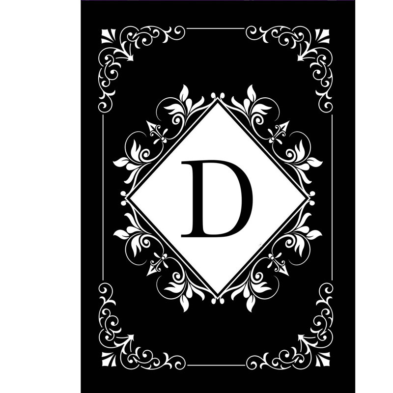 Black And White Monogram D House Flag