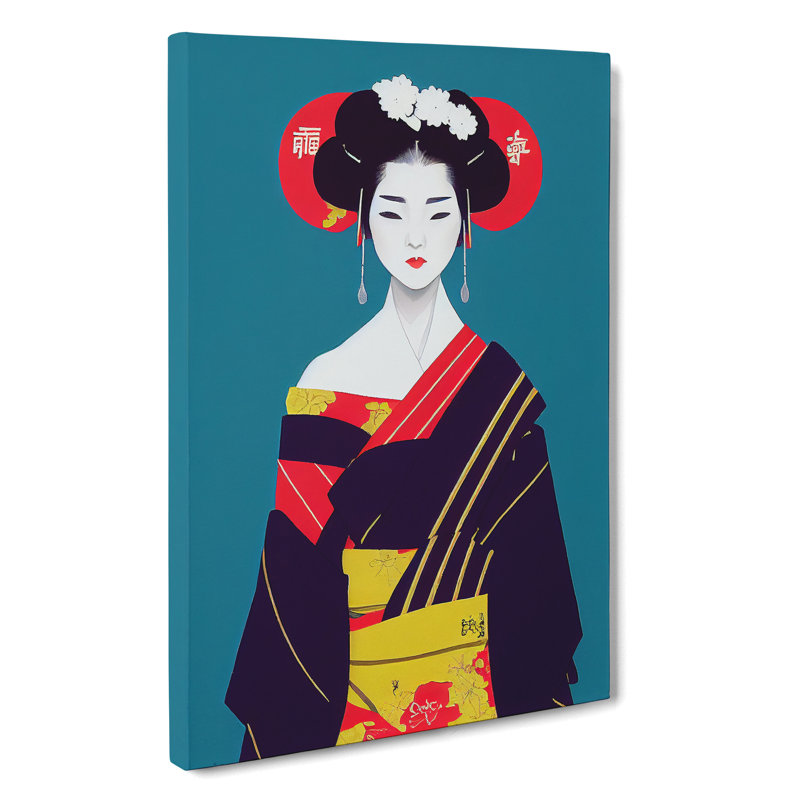 Beautiful Geisha - Unframed - Wrapped Canvas, 50cm H x 35cm W x 3cm D