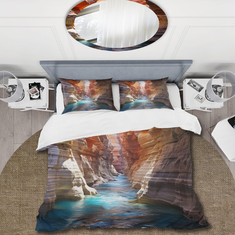 Ensemble de housse de couette Canyon Antelope Turquoise - microfibre polyester Canyon
