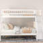 Lit superposé simple au-dessus de l'escalier simple - pin massif et rangement polyvalent avec rangement, pour plus de stabilité