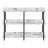 Accent Table, Console, Entryway, Narrow, Sofa, Living Room, Bedroom, White Marble Look Laminate, Black Metal, Contemporary, Modern-338549279
