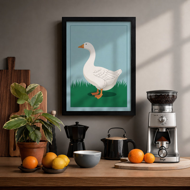 Standing Goose Modern - Print, Black, A3 - 42.0 x 29.7 cm