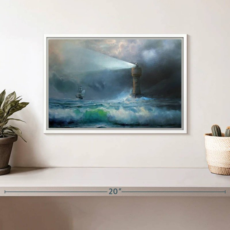Ciel orageux, Cadre flottant blanc, 13 po x 9 po