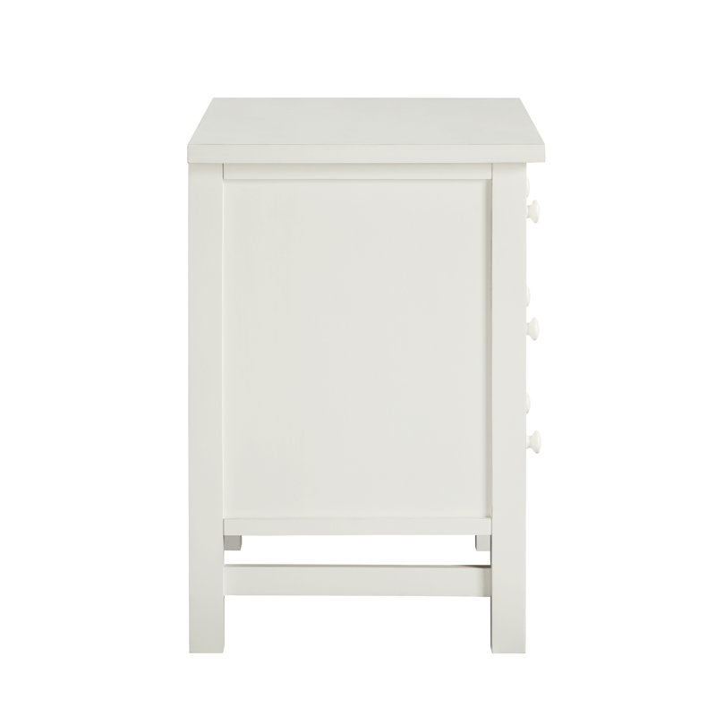 Table de chevet avec 4 tiroirs Modern Georgina, Blanc antique