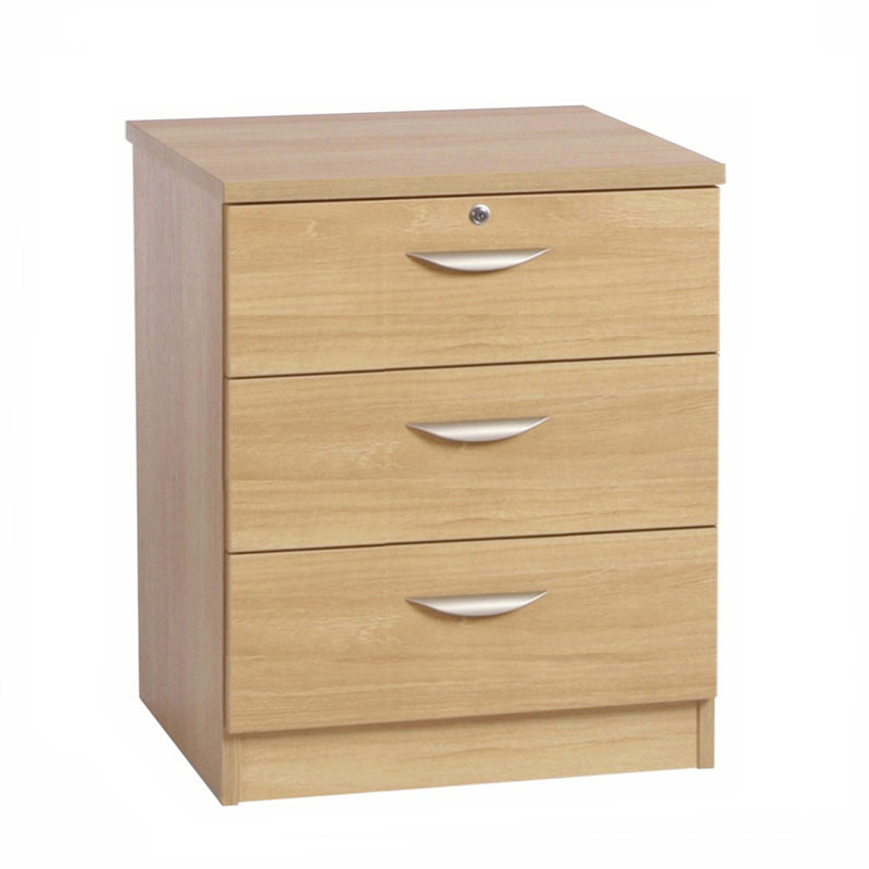 Brendella 3 -Drawer Storage Cabinet, Classic Oak