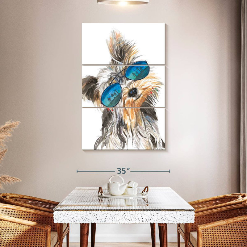 Brampt Yorkie With Shades, 50" H x 32" W