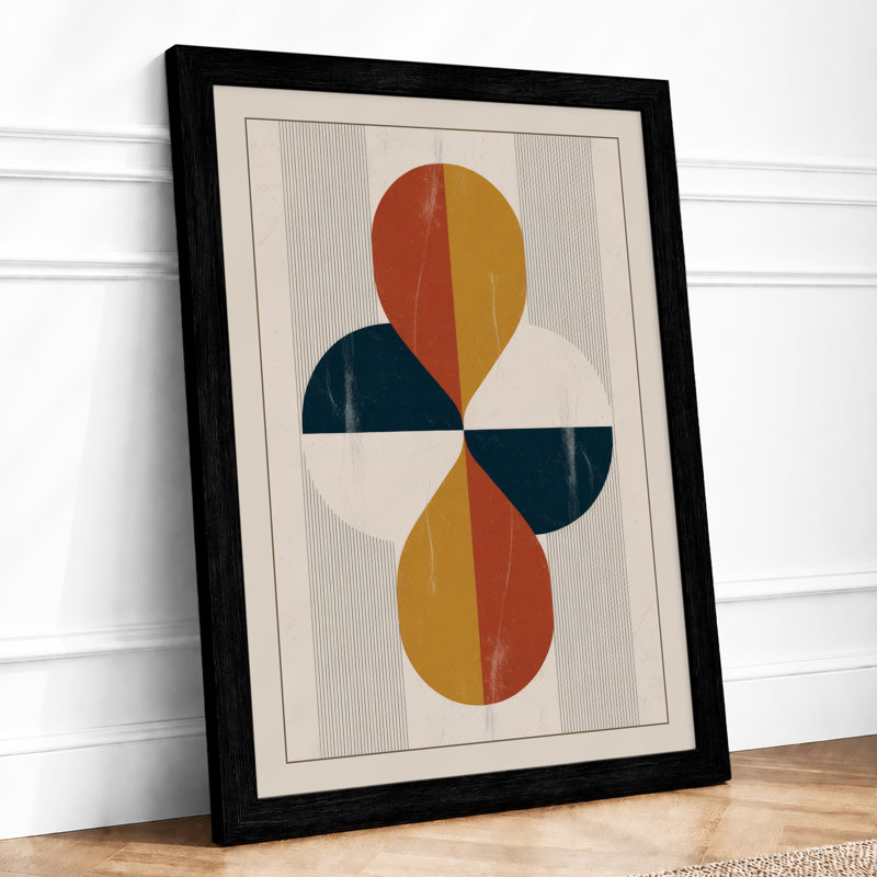 Colour Forms Geometric - Framed Print, A3 - 42.0 x 29.7 cm, Black