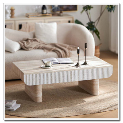 Table basse avec plateau en bois gris