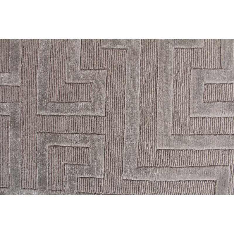 Metro-Velvet Geometric Area Rug in Taupe, Rectangle 8' x 10'