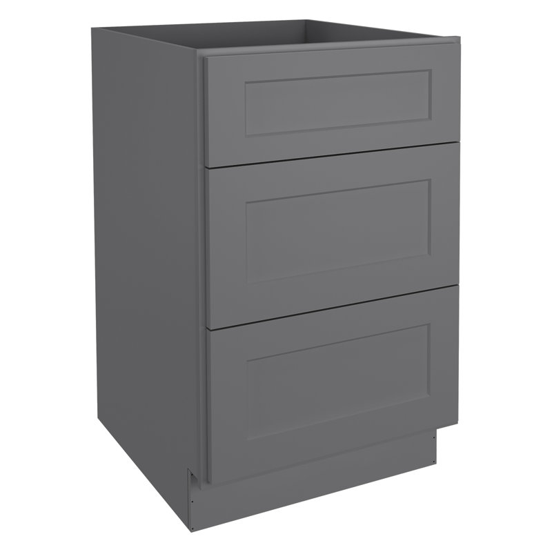 Cozy Design Recessed Panel 34.5'' H Plywood Standard Base Cabinet Ready-to-Assemble, Shaker Greystone, 34.5" H x 36" W