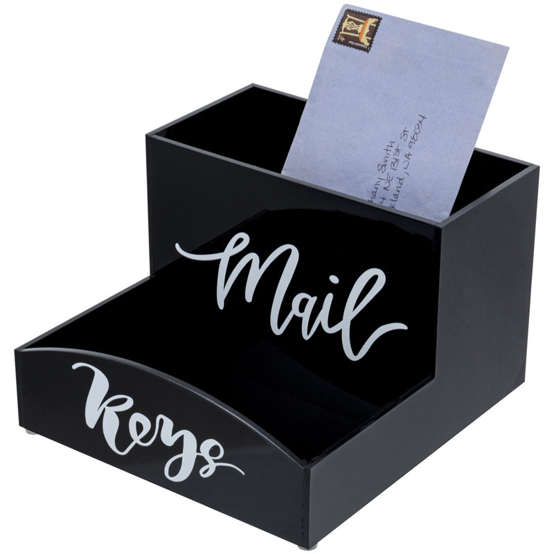Black Desk Organizer For Keys and Mails Storage