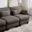 Canapé d'angle modulaire 4 places au design minimaliste moderne capitonné, avec coussins d'assise épais et confortables, idéal pour le salon, la chambre et l'appartement, en chenille.-1294540215