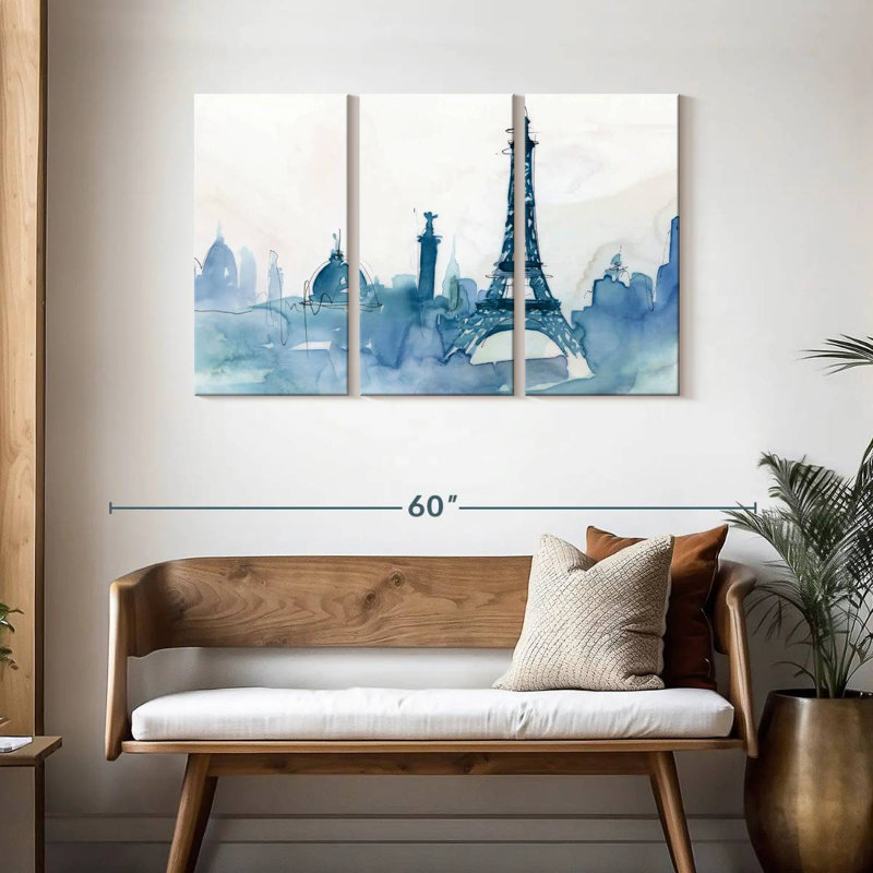 Rorry Ocean Blue Paris, 28" H x 45" W