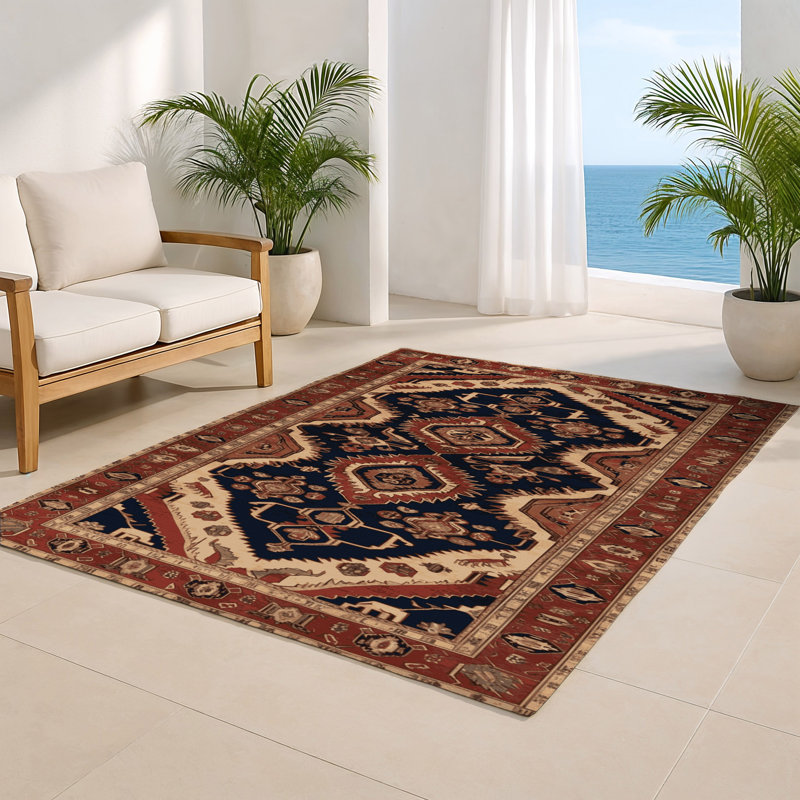 Tapis d'intérieur et d'extérieur brun Persian, Rectangulaire 8 pi x 10 pi