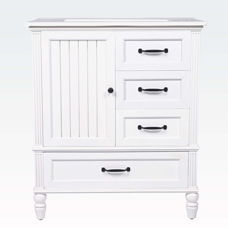 Meuble-lavabo 30 po avec lavabo et porte, 30 tiroirs