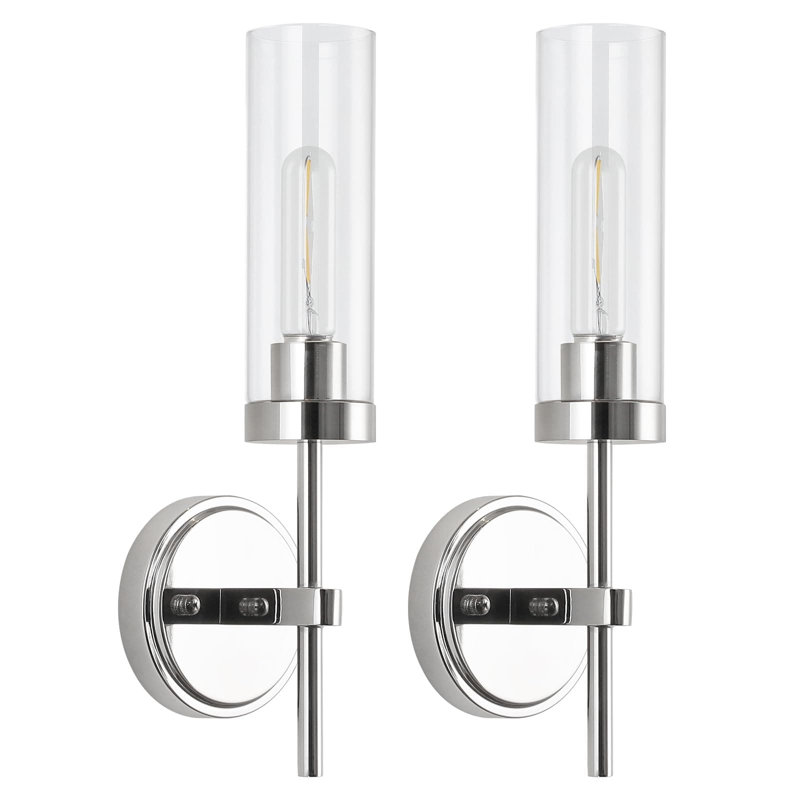 Ensemble de 2 appliques murales modernes pour salle de bain WILON, Chrome chrome