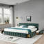 California King Size Upholstered Bed ,Comfortable Upholstered Bed Frame, Chenille Fabric, With Headboard And Solid Bed Frame