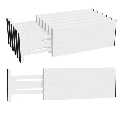 6-Pack Bamboo Dresser Drawer Dividers, Adjustable Expandable Drawer Organizers for Clothing and Dresser Storage