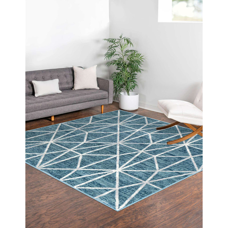Jantsen Geometric Indoor Rug, Square 7'