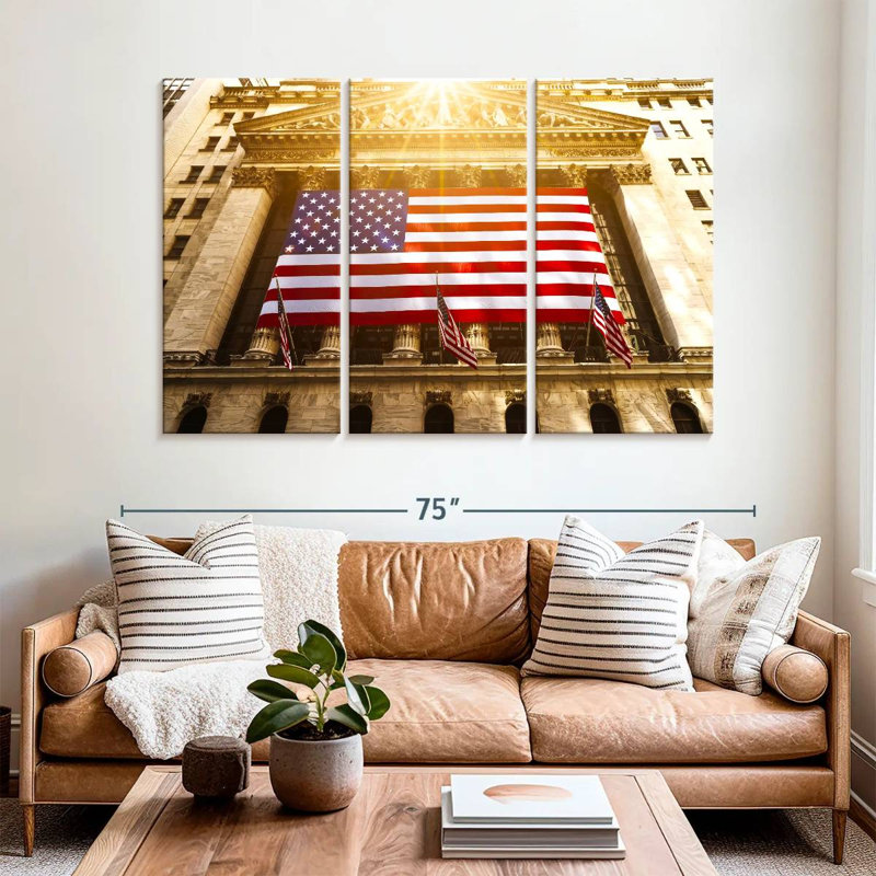 Borges Wall Street US Flag, 42" H x 65" W