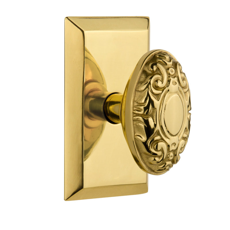 Studio Plate with Victorian Door Knob, Polished Brass
