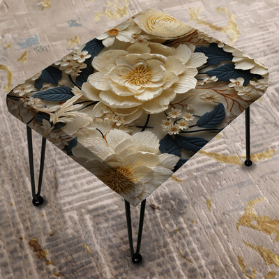 Feben - Floral Rectangle Ottoman