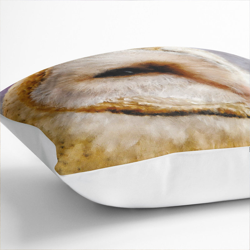 Barn Owl Vol.4 Painting Square Throw Cushion, White, 40cm H x 40cm W x 15cm D