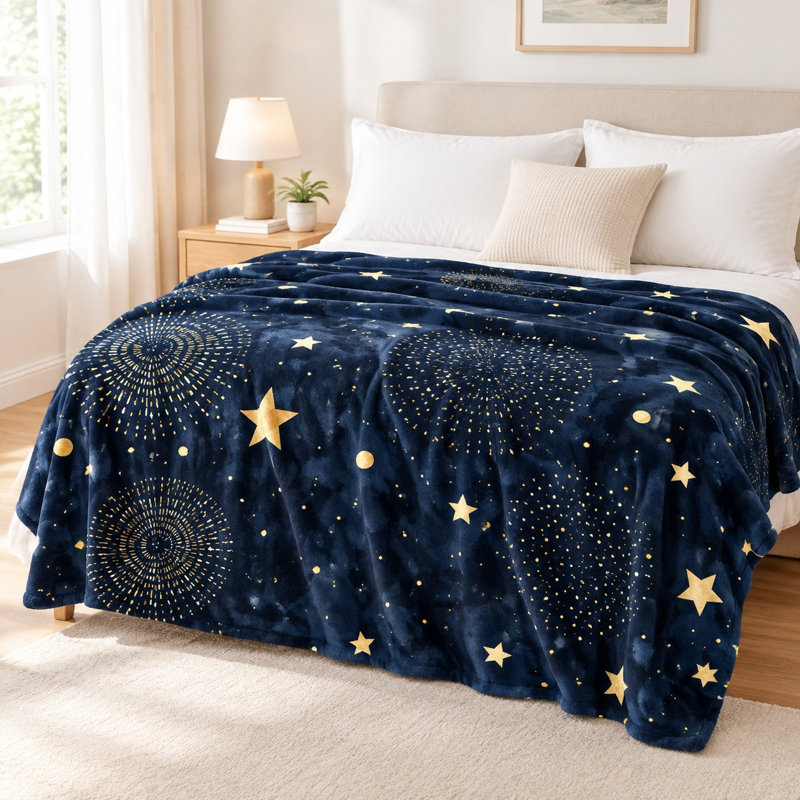 Jeté en flanelle Starry Night, L 80 po x l 60 po