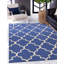 Hand Tufted Wool Geometric Area Rug in Blue-830780608