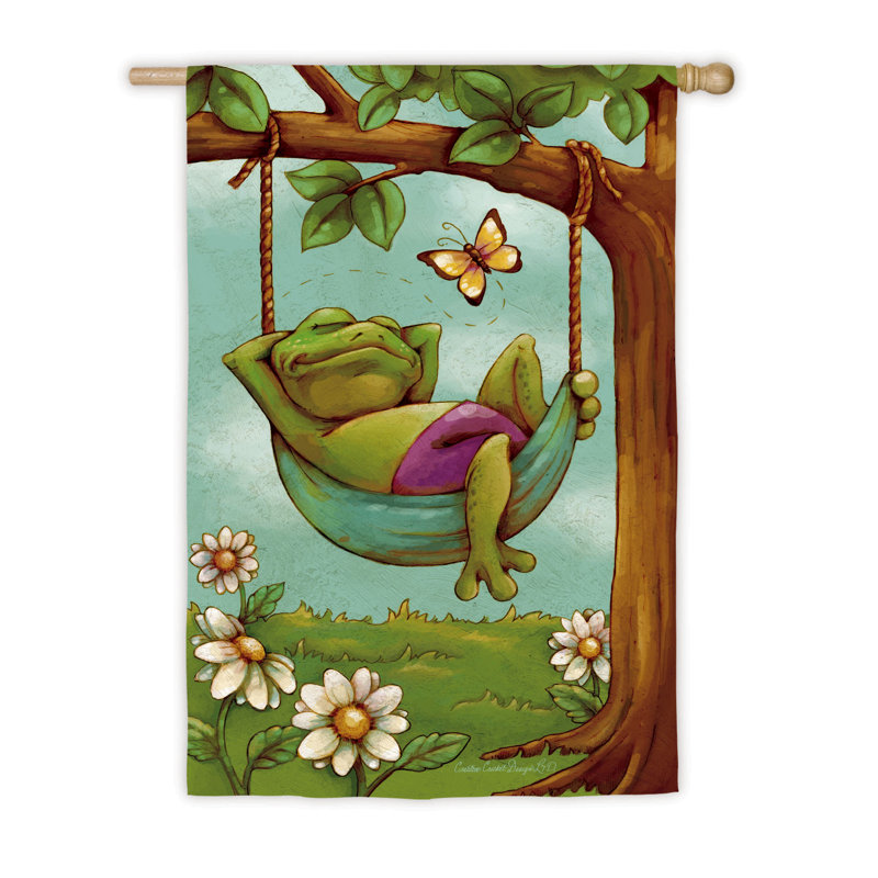 Drapeau de jardin de grenouille day, H 43 po x l 29 po