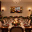 «Christmas Cozy Cafe Christmas Scene with People», ensemble de 3 impressions sur toile-1324120093