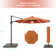 Eirlys 132'' Lighted Cantilever Umbrella with Crank Lift Counter Weights Included
