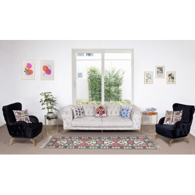 Tapis de couloir traditionnel noué à la main avec tapis de couloir Mid-Century