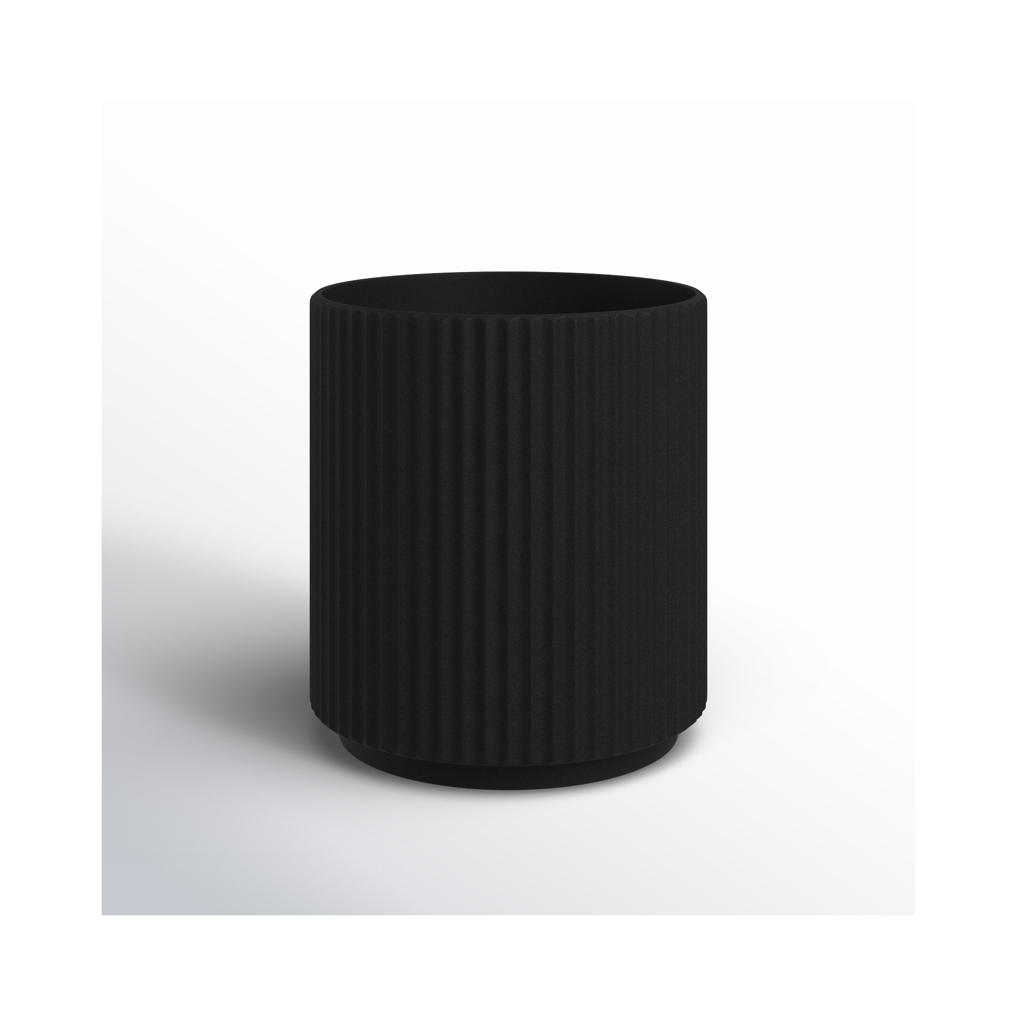 Demi Series Round Planter, 11.5" H x 10.5" W x 10.5" D, 1, Black