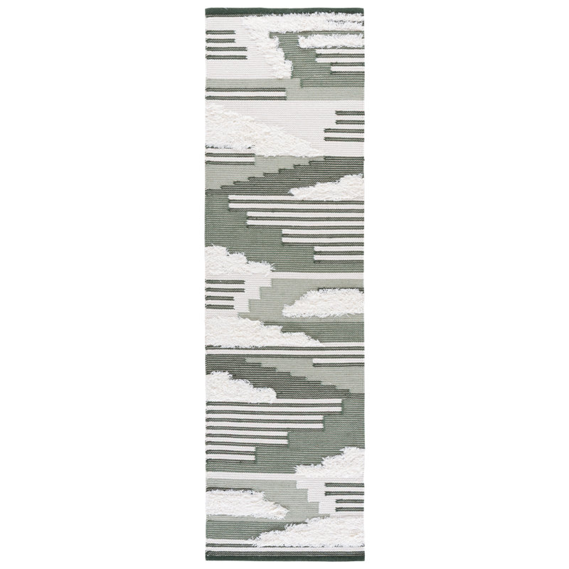 Kenya 280 Hand Woven 80% Wool; 20% Cotton Geometric Rug, Runner 2'3" x 8'