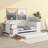 Twin Size Daybed With Storage Arms, Trundle And Charging Station,-1455904949