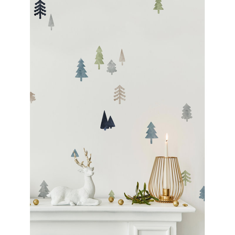 Abstract Non-Wall Damaging Accent, Green/Blue/Black