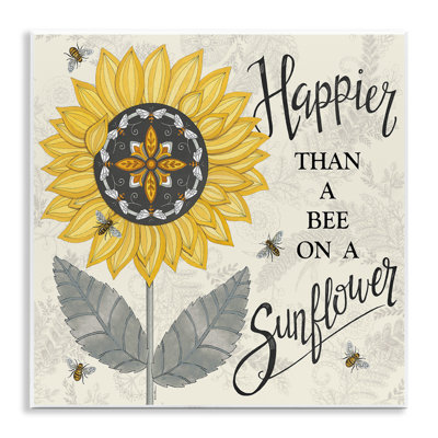 Art mural Happier Than Bee & Sunflower par Deb Strain