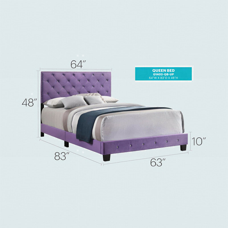 Enchanting Purple Transitional Queen Bed