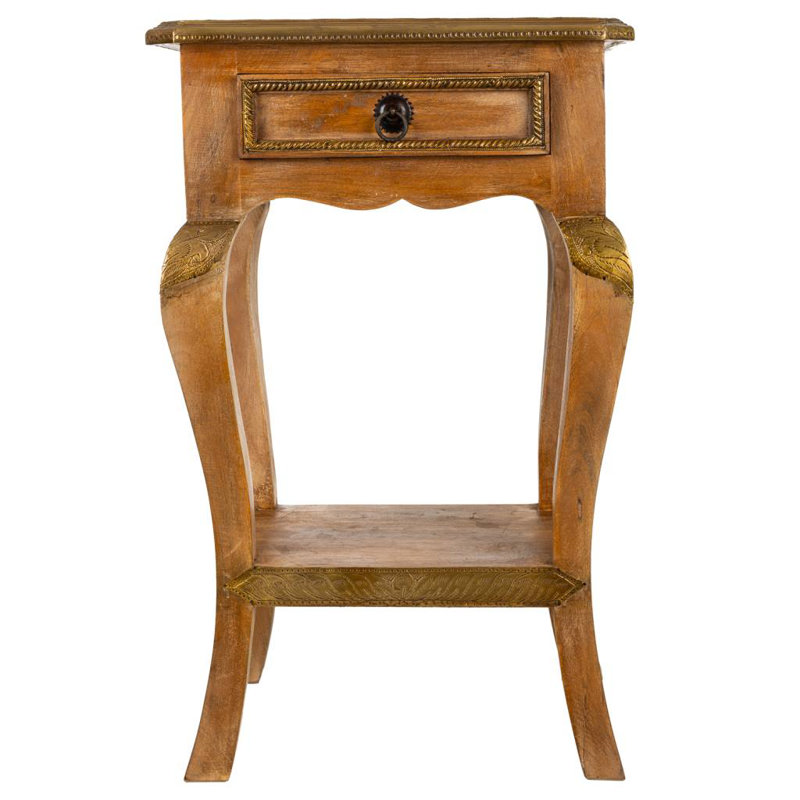 Sanes 38cm W Solid Wood Bedside Table