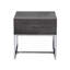 Élégante table de bout rectangulaire avec tiroir spacieux et base en métal durable, parfaite pour les salons modernes