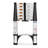 Telescoping Ladder, 12.5 FT Aluminum Button Retraction Extension Ladder With 2 Triangle Stabilizers, Multi-Purpose Ladder With Slow Down Design, 330Lbs Max Capacity For House Daily Life