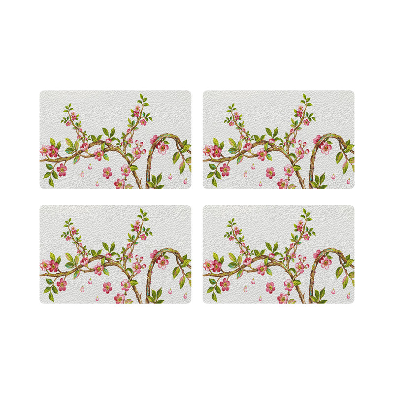 Cherry Blossom Pebble 17.5" Vinyl Placemat, Pink